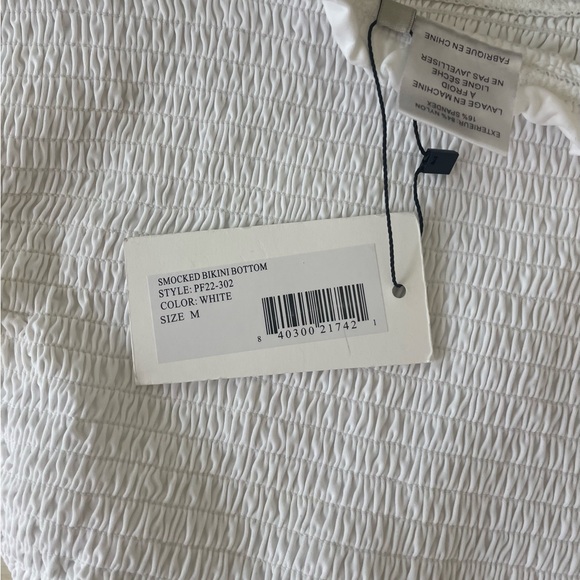 High Waisted White Ruffled Bikini Bottom. Coastal Old Money Aesthetic - Picture 3 of 7